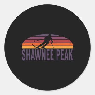 Sticker Rond Shawnee Peak Bridgton Maine Ne Station de ski Snow