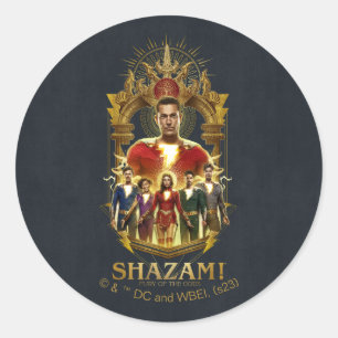 Sticker Rond SHAZAM ! Furie des dieux Cadre SHAZAMily