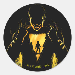 Sticker Rond SHAZAM ! Shazam et Billy Lightning Silhouette