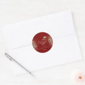 Sticker Rond  She Believed Gold Glitter Grad Cap,Dots Red (Enveloppe)