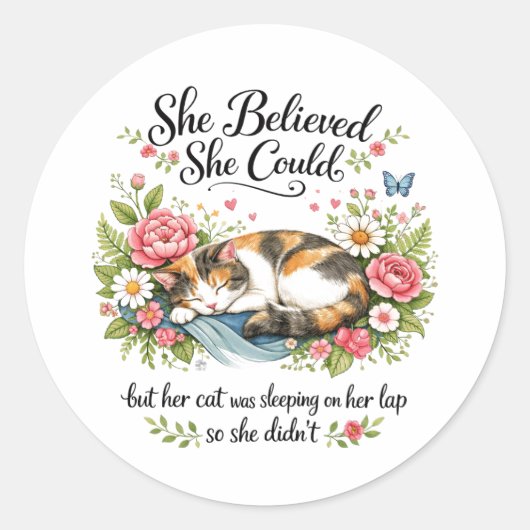 Sticker Rond She Believed She Could |Motivational for Co-Worker (Devant)