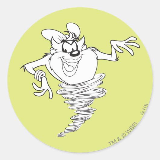 Sticker Rond She-Devil noir et blanc (Devant)