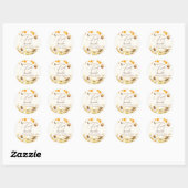 Sticker Rond She found her honey Bee bridal shower (Feuille)