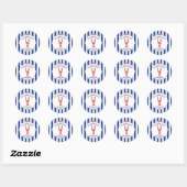 Sticker Rond She Found Her Lobster Nautical Bridal Shower (Feuille)