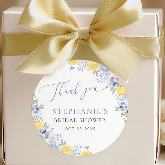 Sticker Rond She Found Her Main Squeeze Lemon Bridal Shower