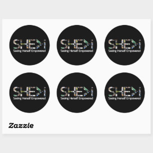 Sticker Rond SHE>Je vois elle-même Empower Classic Round Stick