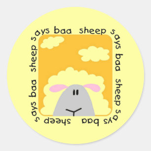 Sticker Rond Sheep dit des t-shirts et des cadeaux Baa