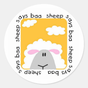 Sticker Rond Sheep dit des t-shirts et des cadeaux Baa