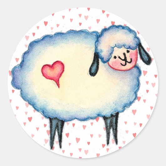 Sticker Rond SHEEP DU COEUR par SHARON SHARPE (Devant)