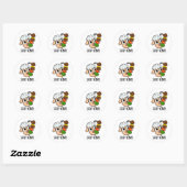 Sticker Rond Sheep Kebab Funny Shish Kebab Pun (Feuille)