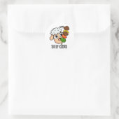 Sticker Rond Sheep Kebab Funny Shish Kebab Pun (Sac)
