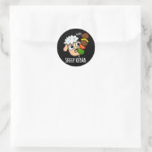 Sticker Rond Sheep Kebab Funny Shish Kebab Pun Dark BG (Sac)