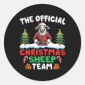 Sticker Rond Sheep Lover Xmas Lights Christmas Tree Christmas S (Devant)
