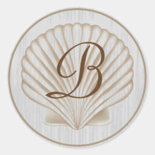 Sticker Rond Shell B Monogramme