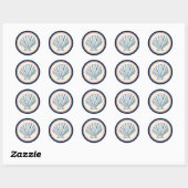 Sticker Rond Shell maritime (Feuille)
