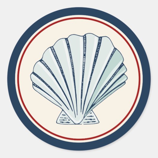 Sticker Rond Shell maritime (Devant)