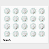 Sticker Rond Shell maritime | Mariage plage (Feuille)