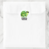 Sticker Rond Shell Ouais Funny Tortoise Pun (Sac)