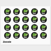 Sticker Rond Shell Ouais Funny Tortoise Pun Dark BG (Feuille)