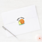 Sticker Rond Shell Yeah Funny Snail Pun (Enveloppe)