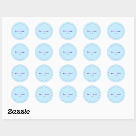 Sticker Rond Shellfish Free Request Sticker, Light blue, Purple (Feuille)