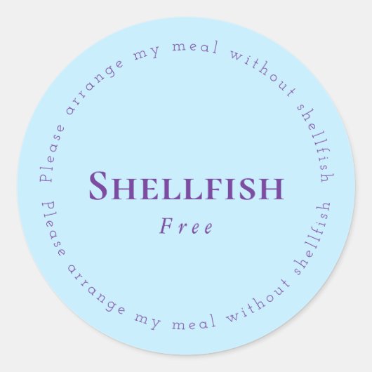 Sticker Rond Shellfish Free Request Sticker, Light blue, Purple (Devant)