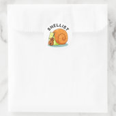 Sticker Rond Shellist Funny Snail Cello Pun (Sac)