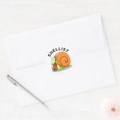 Sticker Rond Shellist Funny Snail Cello Pun (Enveloppe)