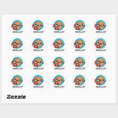 Sticker Rond Shello Funny Sea Shell Pun (Feuille)