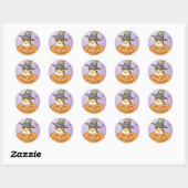 Sticker Rond Sheltie Halloween (Feuille)