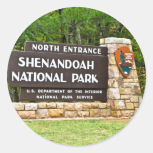 Sticker Rond Shenandoah National Park Panneau d'entrée Nord