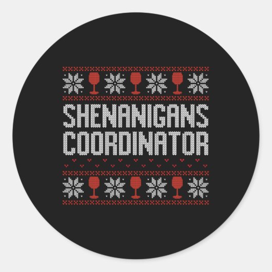 Sticker Rond Shenanigans Coordinator Christmas Ugly Sweater (Devant)