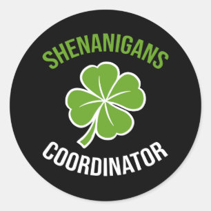 Sticker Rond Shenanigans Coordinator St Patrick's Day