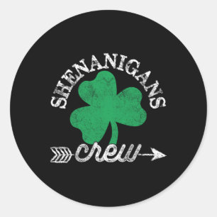 Sticker Rond Shenanigans Crew Jour de la Saint Patrick Shenanig