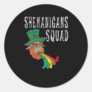 Sticker Rond Shenanigans rétro Squad St. Patrick's Day