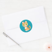 Sticker Rond Sherbet le chat Tabby Orange (Enveloppe)