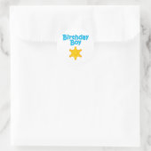 Sticker Rond Sheriff Birthday Boy 4 (Sac)