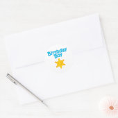 Sticker Rond Sheriff Birthday Boy 4 (Enveloppe)