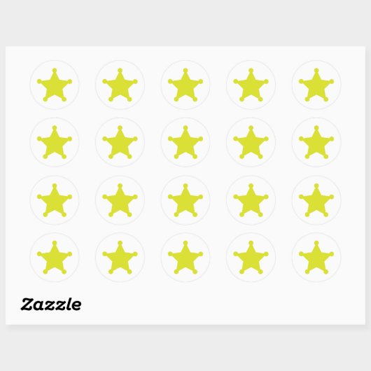 Sticker Rond Sheriff Star Gold (Feuille)