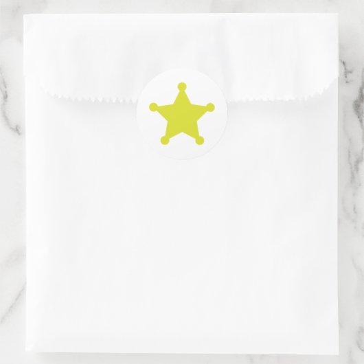 Sticker Rond Sheriff Star Gold (Sac)