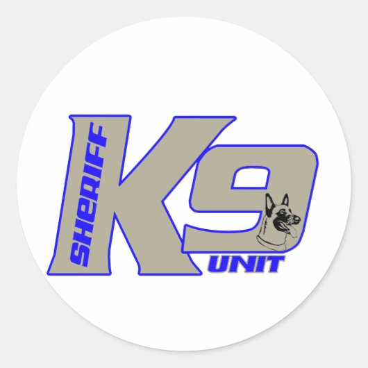 Sticker Rond sheriffk 9unit Malinois (Devant)