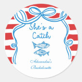 Sticker Rond She's A Catch Bachelorette (Devant)