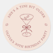 Sticker Rond She's A Tini Bit Older Coffee Martini Birthday (Devant)