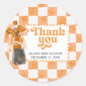 Sticker Rond She's Ready to Pop Baby Shower (Devant)