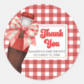 Sticker Rond She's Ready to Pop Baby Shower (Devant)