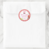 Sticker Rond She's Ready To Pop! Cherry Soda Pop Baby Shower (Sac)