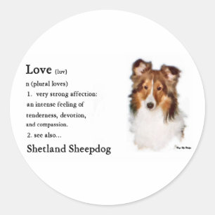 Sticker Rond Shetland Sheepdog Sheltie Art Cadeaux