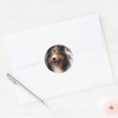 Sticker Rond Shetland Sheepdog Sheltie Cadeaux (Enveloppe)