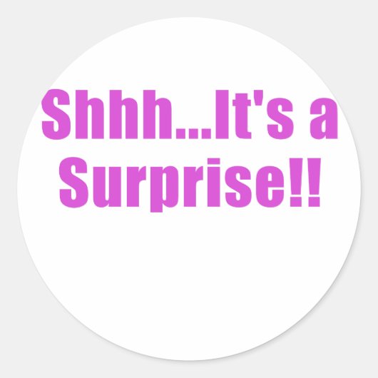 Sticker Rond Shhhh C'est une surprise (Devant)