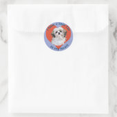 Sticker Rond Shi Tzu dans Mon coeur (Sac)